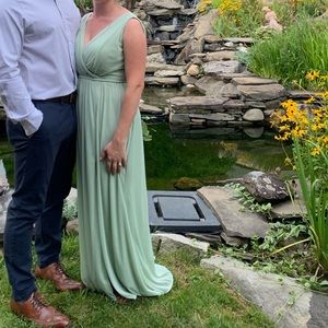 Azazie Tanicia dress, dusty sage, size 6